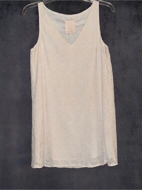 Sincerely Mary Cream Lace V-Neck Mini Dress Size Small